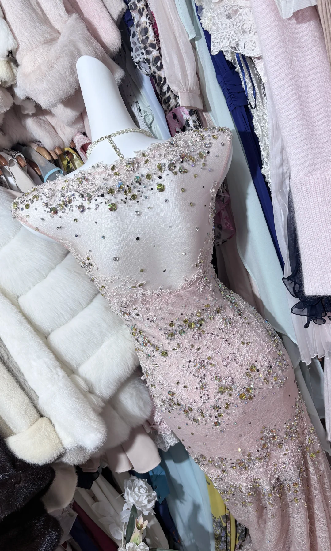 Women Light Pink Mermaid Formal Dress Off Shoulder Lace Hand Beaded Rhinestone Long Train Vintage Evening Gown gh9600