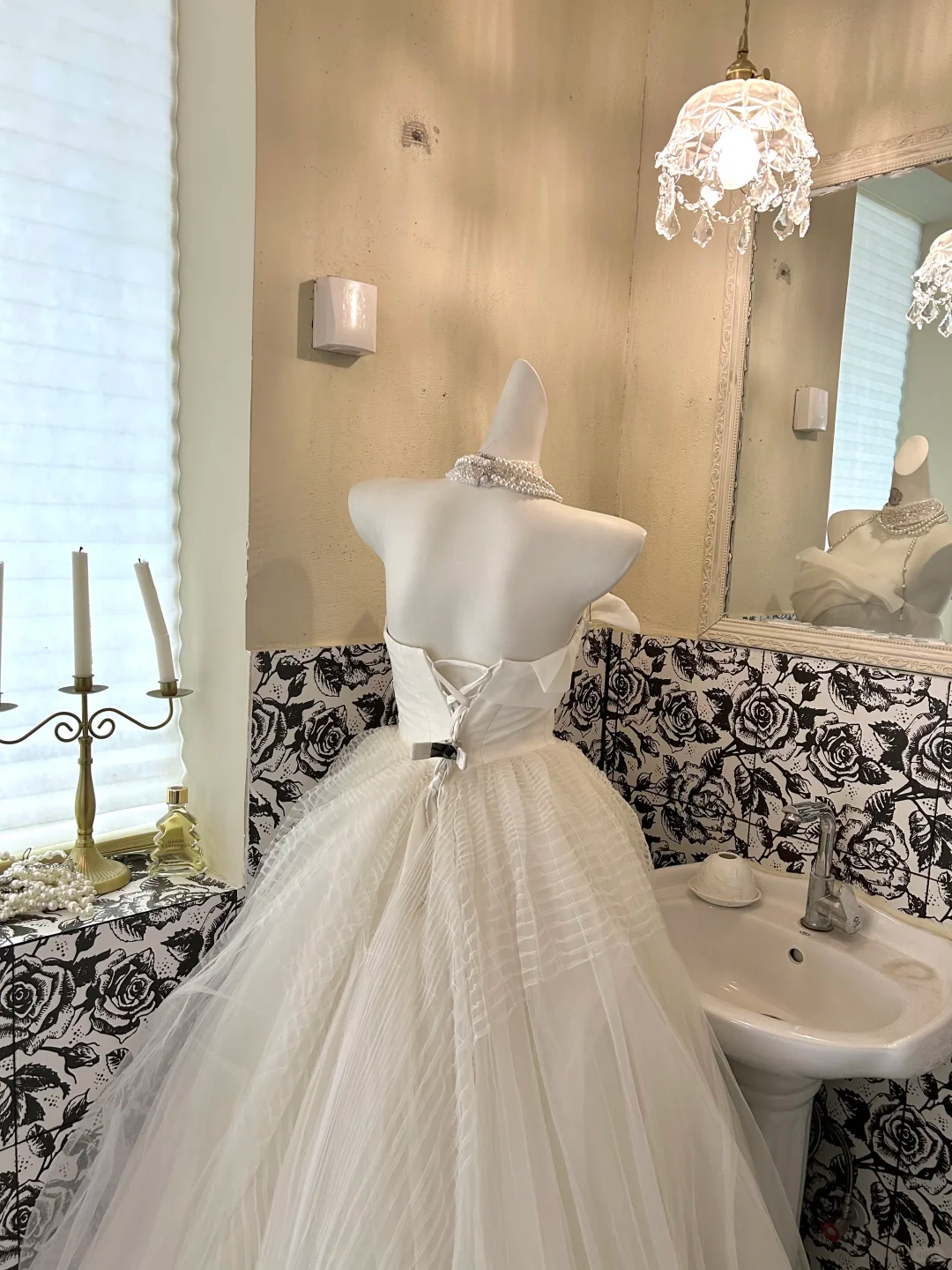 Ivory Strapless Waist-Cinched Voluminous Princess Skirt Long Romantic Dress, Wedding Gown gh7720