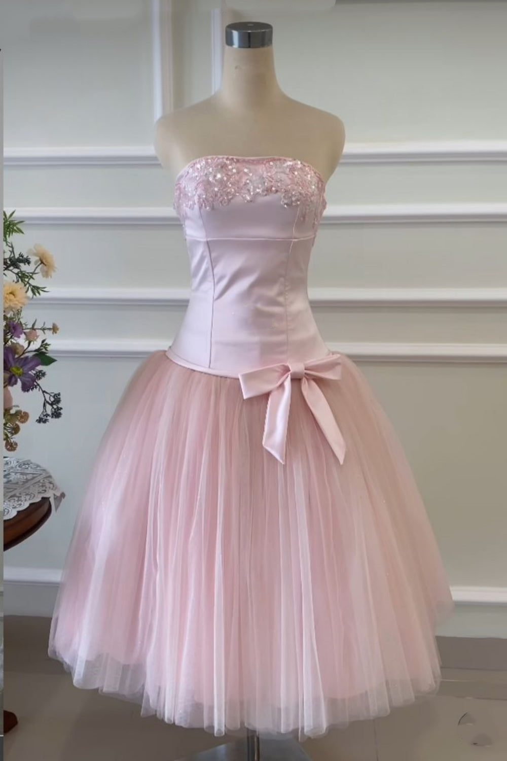 Pink Short Birthday Dress, Party Dress, Back-to-School Dress gh6863