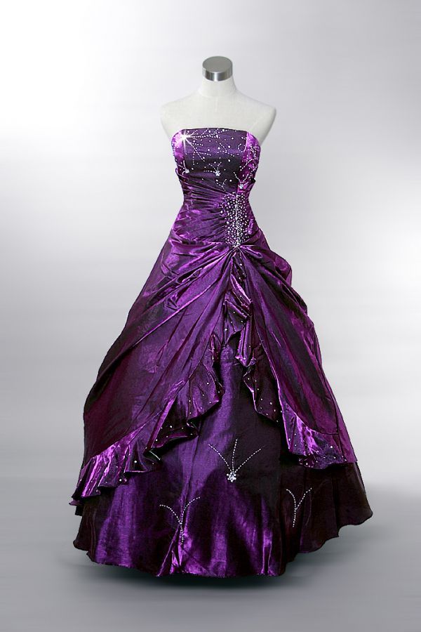 girlhomeshops-Lila, perlenbesetztes, schimmerndes langes Satin-Ballkleid gh6230