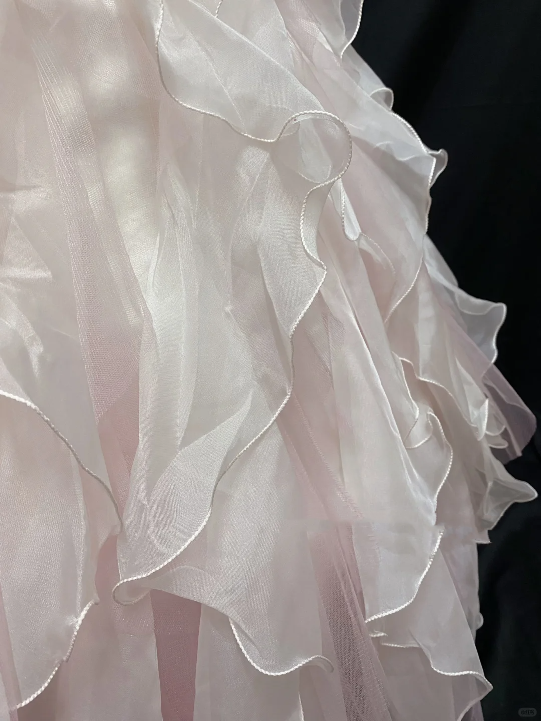 Blush pink strapless lovely long romantic gown with cinched waist and fluffy tiered cake skirt, wedding dress & bridal gown gh8232