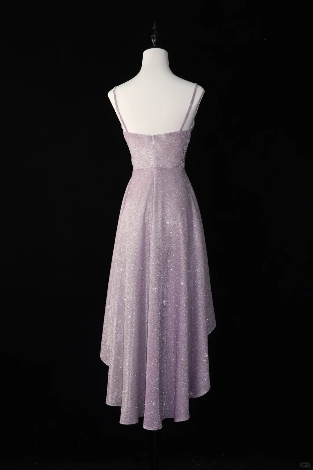 Robe de soirée rose brillante, courte devant et longue derrière, col pivotant en satin, robe de cérémonie élégante pour le passage à l'âge adulte, robe de bal quotidienne, robe de soirée, robe de soirée gh4538