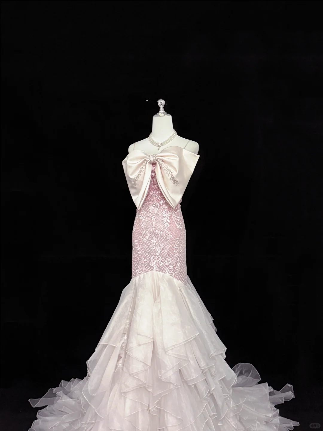 Blush Pink Spaghetti Straps Cinched Waist Figure-Flattering Bodycon Sexy Multi-Layer Skirt Long Romantic Dress, Wedding Gown gh7829
