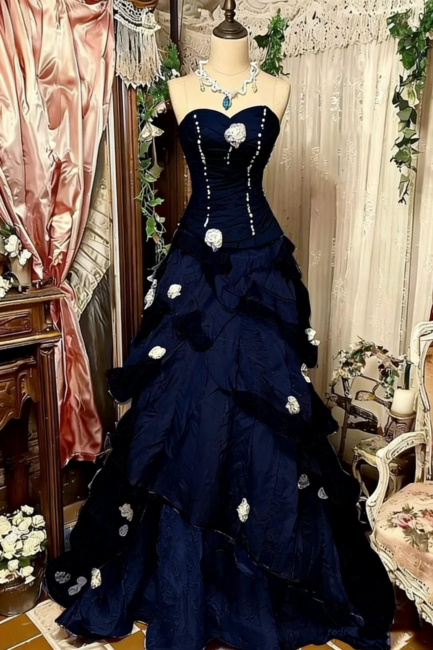 Robe de soirée longue en tulle violet, rose, bleu, dégradé, mode rétro, élégante, délicate, florale, perles, douce et élégante, longueur au sol, gh4156