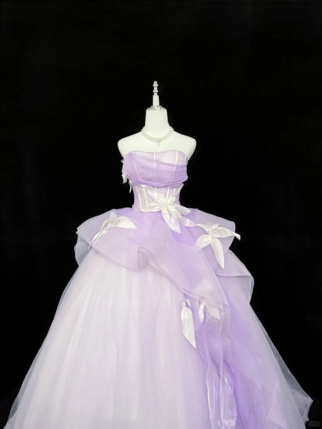 Lavender Spaghetti Strap Cinched Waist Voluminous Princess Skirt Romantic Dress, Wedding Gown gh7912