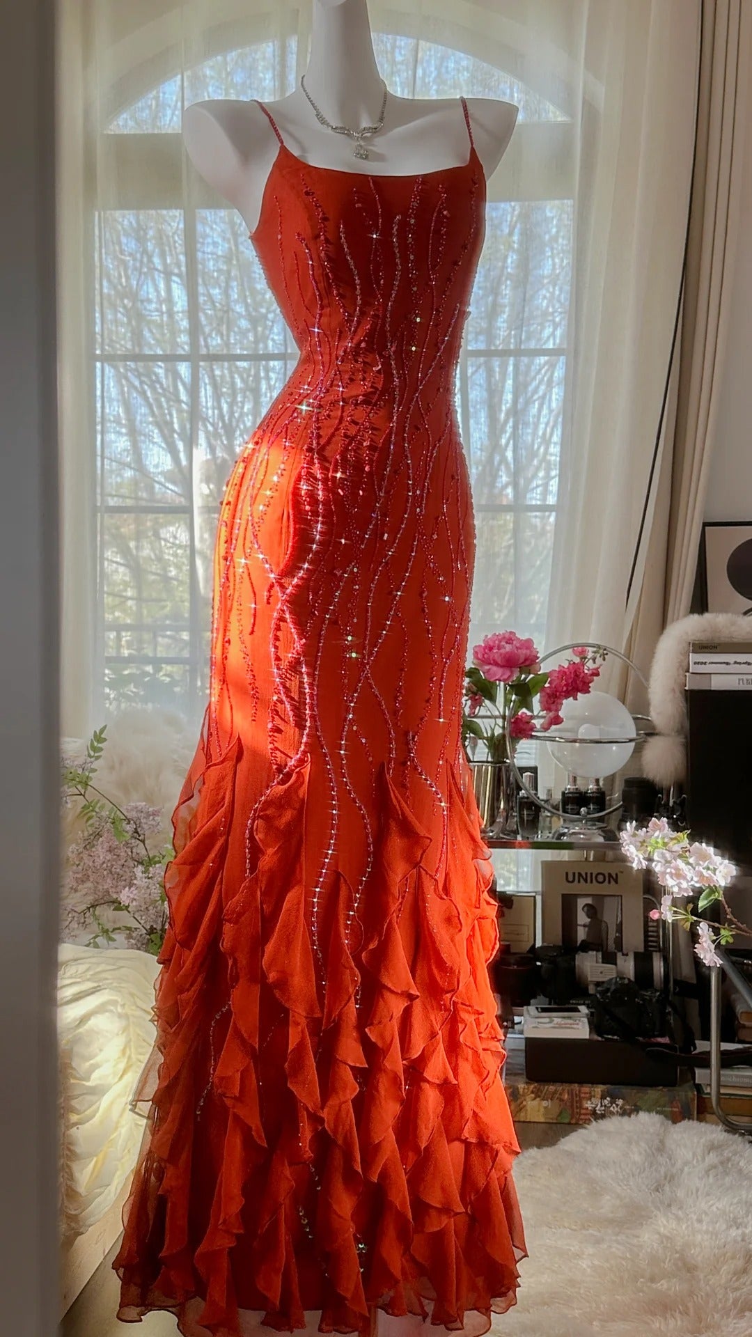 graduation dress orange Beautiful Charming Fashion Elegant Shiny Exquisite Beaded Long – girlhomeshops The Bridal Edit Includes a standard 9 YUMIBRAVO Ballet Style Wedding Color:Blue Jean