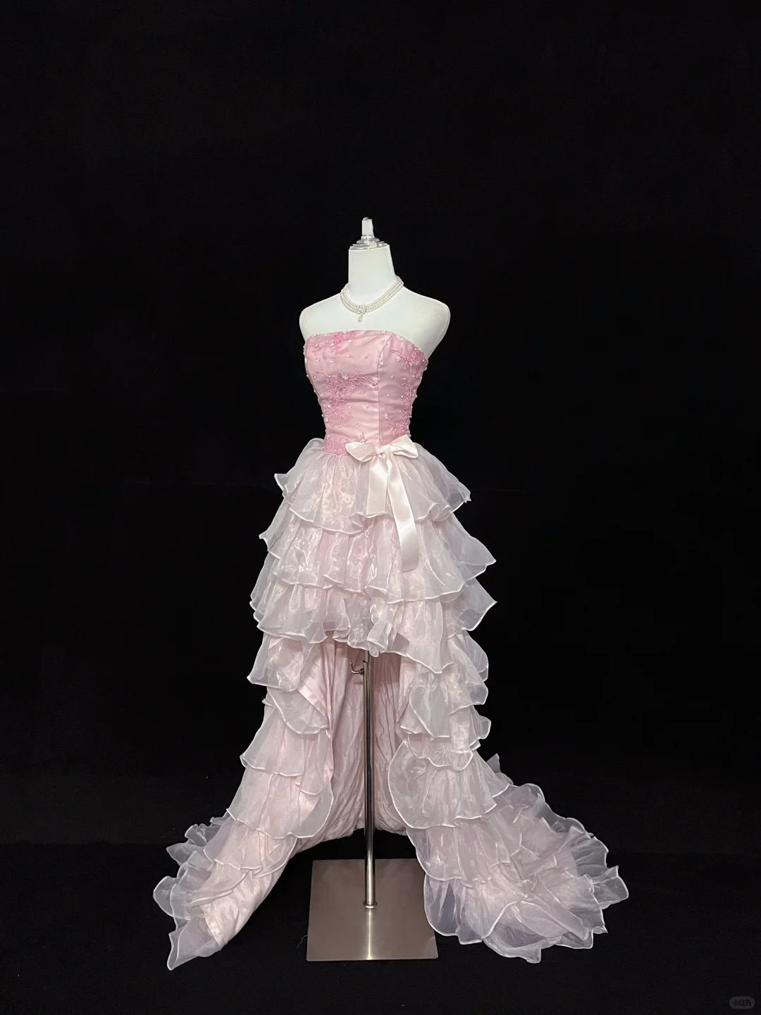 Blush Pink Strapless Sexy Cinched Waist Floor Length Romantic Dress, Wedding Gown gh7938