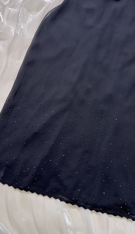 Vintage Black Spaghetti Strap Prom & Evening Party Dress, Fitted Waist Slim Silhouette gh8584