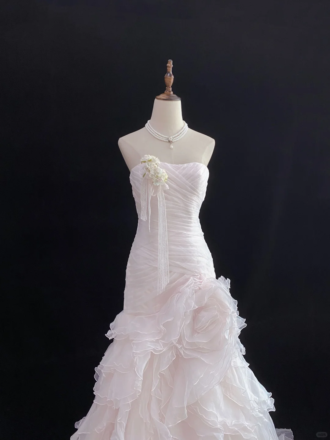 Blush Pink Strapless Sexy Long Romantic Gown, Cinched Waist & Slim Bodycon Hip Design, Wedding Dress & Bridal Gown gh8160