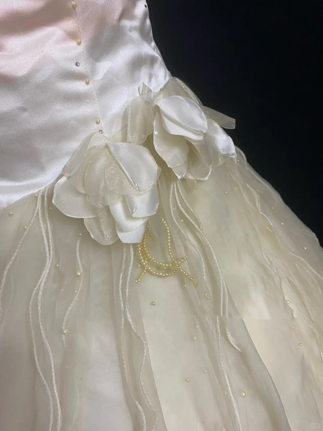 Light Yellow Spaghetti Strap Long Romantic Gown with Fitted Waist and Fluffy Princess Skirt, Wedding Dress & Bridal Gown gh8341