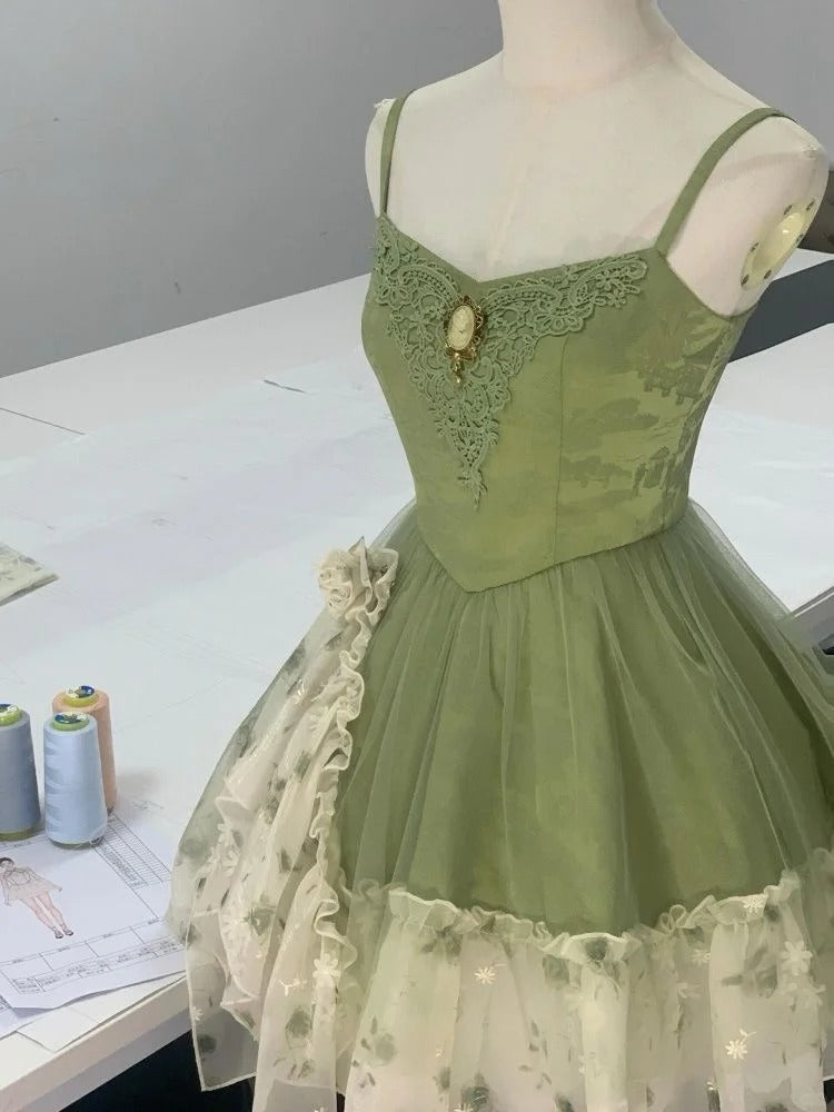 Grün/Rot Süßes Niedliches Elegantes Hübsches Spaghettiträger Kurzes Chiffon Homecoming Kleid Ballkleid Abendkleid Partykleid gh4192