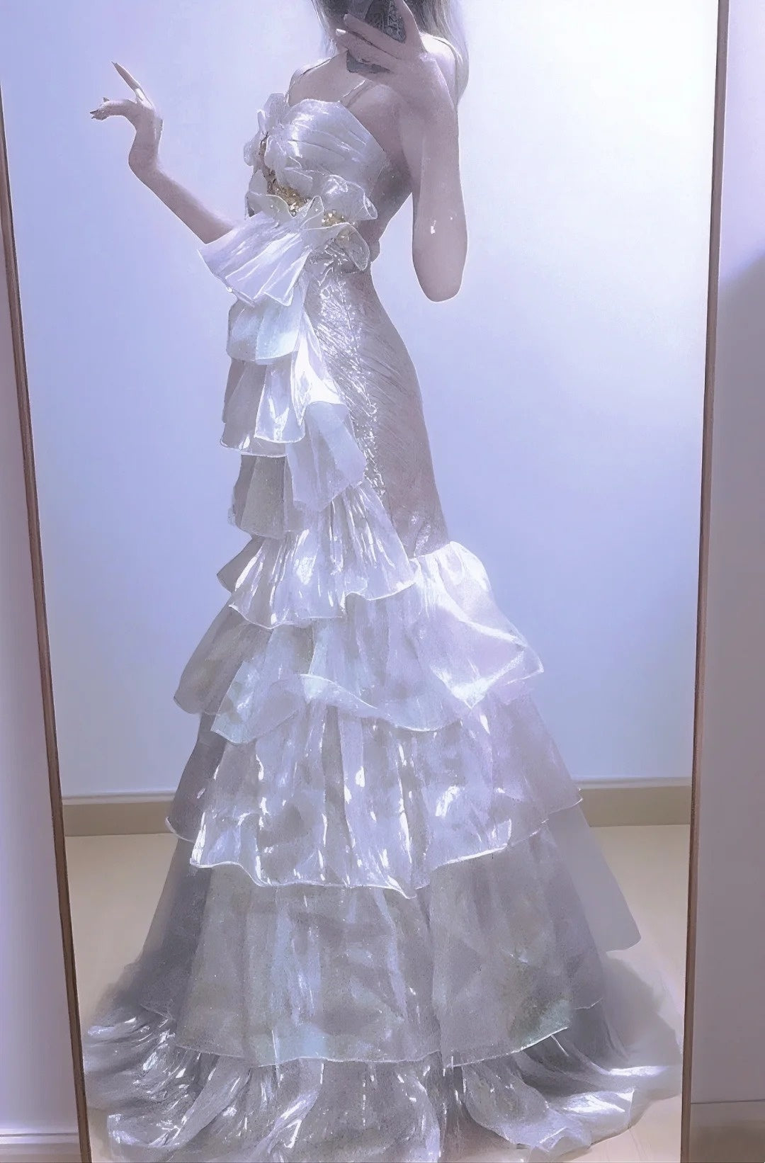 A long chiffon formal dress like moonlight gh6809