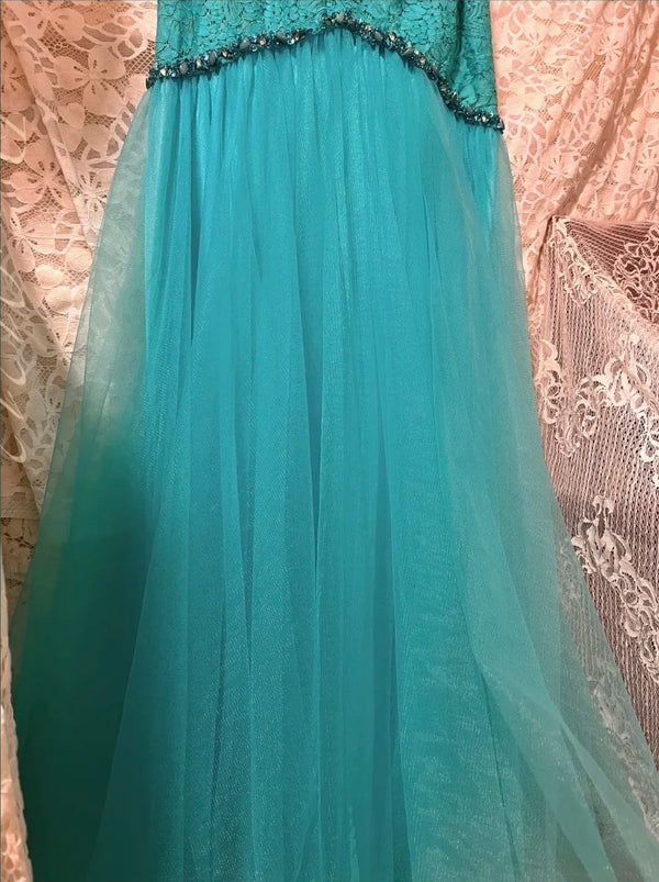 Robe de soirée sirène longue en mousseline de soie et dentelle, rose, perlée, magnifique, gh4443