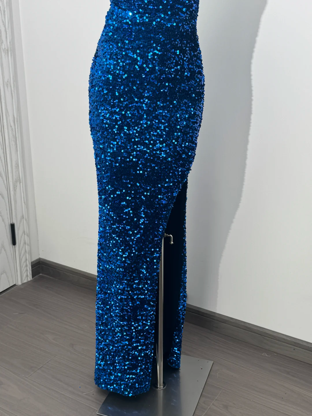 Rose Red Sequin One-Shoulder Fitted Waist Slim Bodycon Prom & Evening Dress gh7226