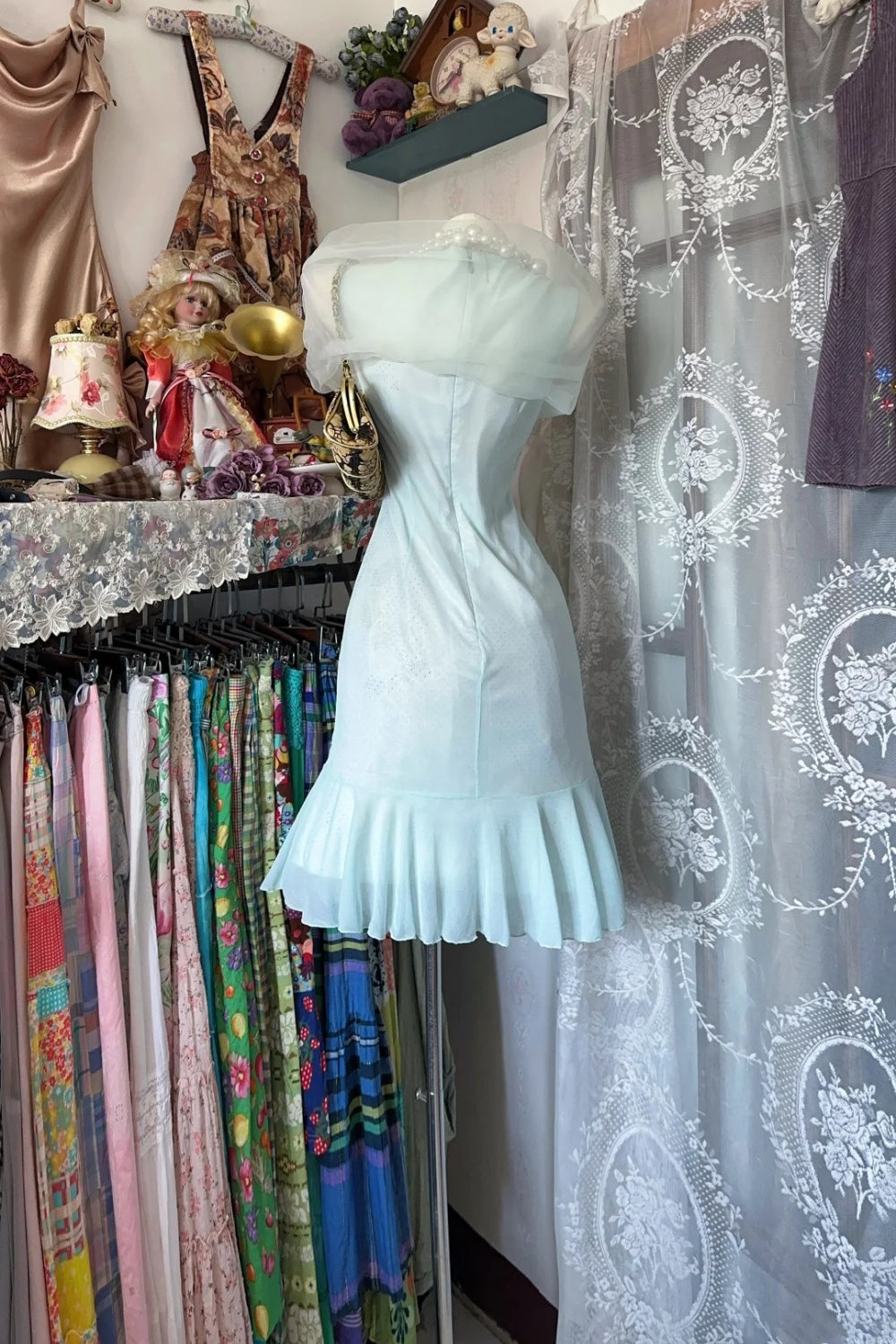 girlhomeshops – Retro-Kleid, blaues Kleid, kurzes Kleid gh6129