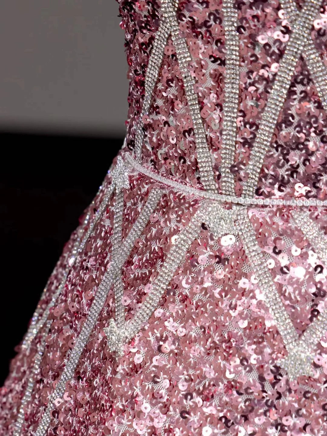 Girlhomeshops -Pink shiny gorgeous long sequin prom dress evening dress party dress gh5118