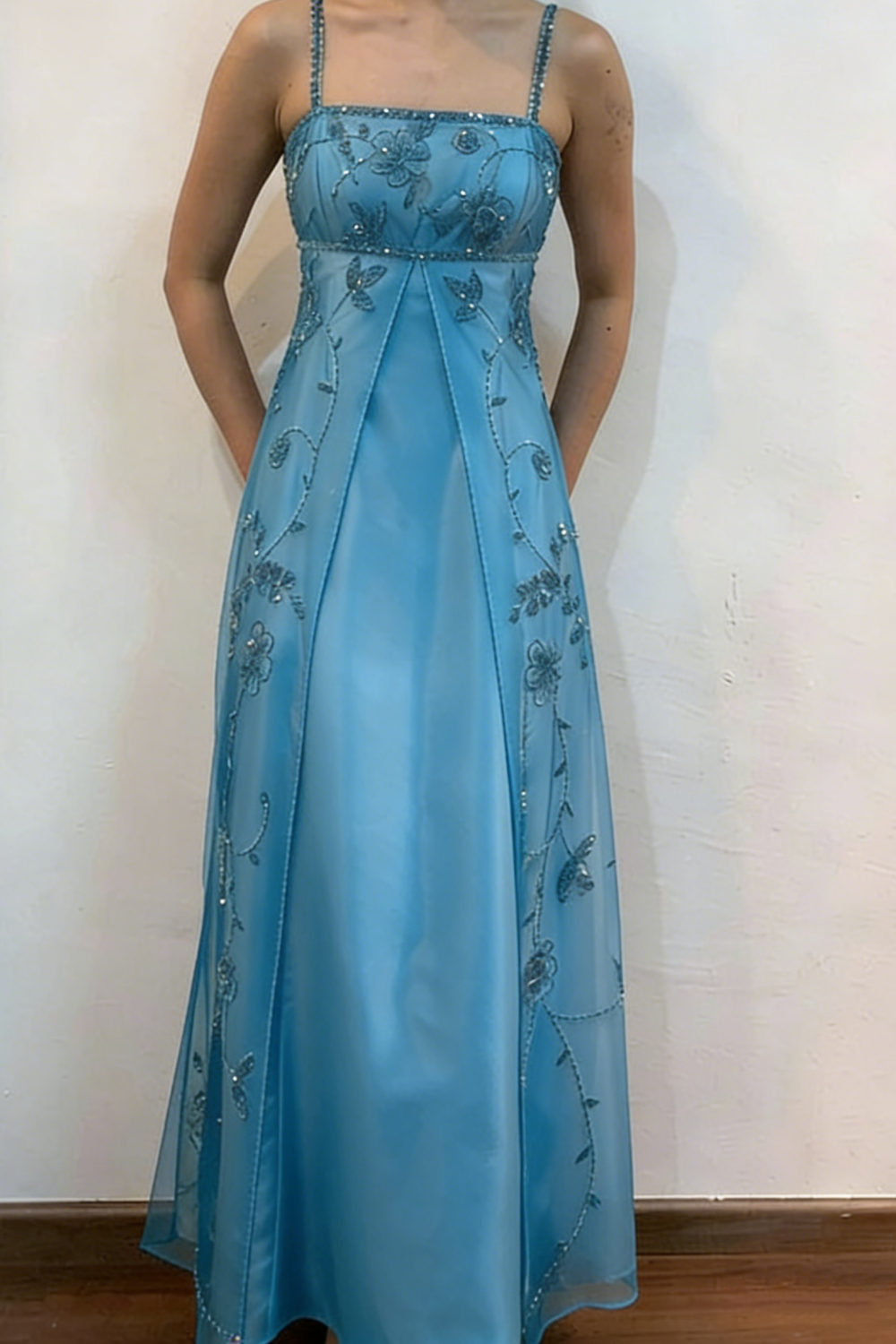 Brown Elegant Fashion Exquisite Spaghetti Strap Long Tulle Ball Gown Evening Dress Party Dress Prom Dress gh3590