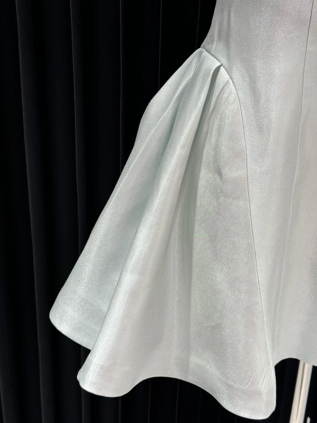 Eisblaues, geblümtes, kurzes Satinkleid für den Schulanfang, Geburtstagspartykleid gh4648