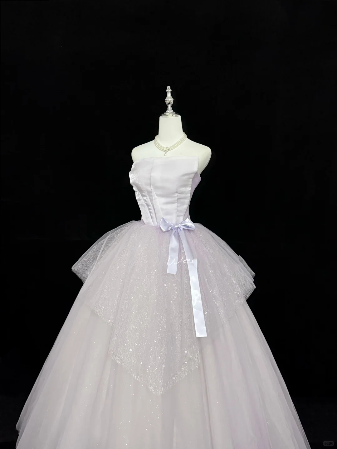 Lavender Strapless Cinched Waist Voluminous Princess Skirt Long Romantic Dress, Wedding Gown gh7901