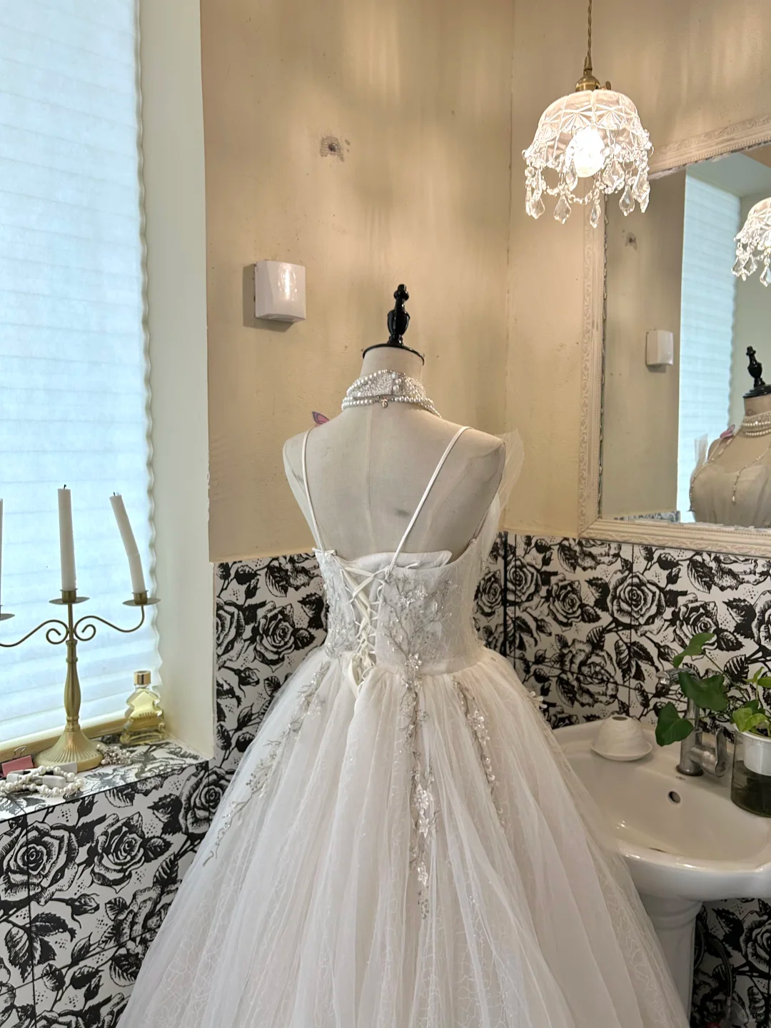White Spaghetti Strap Waist-Cinched Voluminous Princess Skirt Elegant Romantic Dress, Wedding Gown gh7658