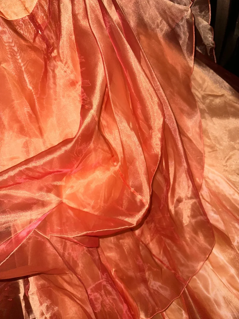 ✨Girlhomeshops-Wunderschönes orangefarbenes Tube-Top Puffy Prinzessin langes Ballkleid gh10160
