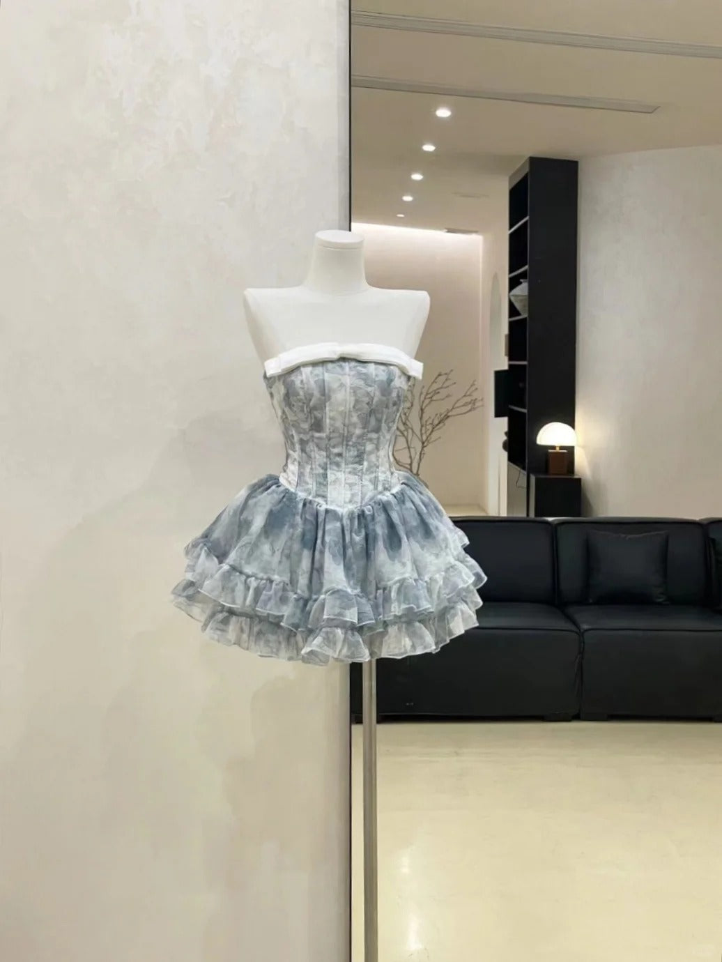 Blaues Homecoming-Kleid, kurz, Chiffon, Ballkleid, Abendkleid, Geburtstagskleid, gh4526