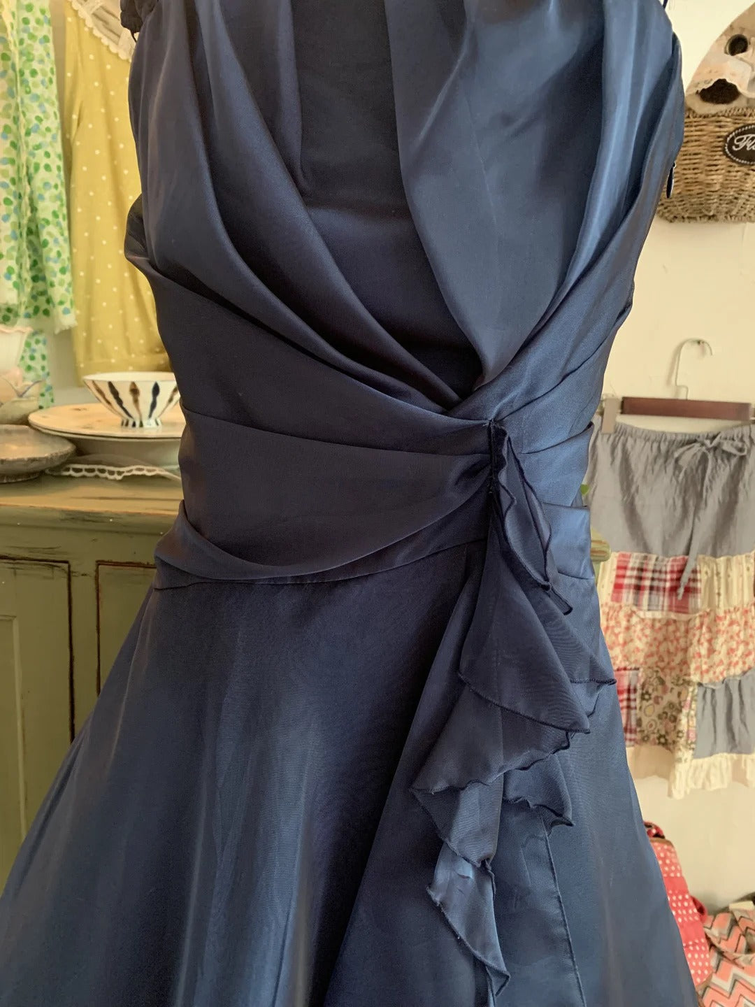 Robe de soirée courte en mousseline de soie et tulle, élégante et scintillante, bleue, pour fête d'anniversaire, bal de promo, gh3921