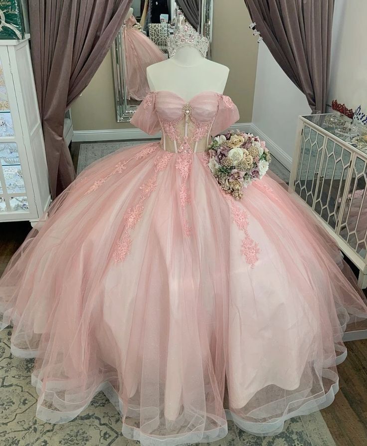 Rosa Glitzer Off-Shoulder Kristall Applique Spitze Tüll Süße Lange Ballkleid Abendkleid Erwachsene Zeremonie Kleid Graduierung Kleid gh3133