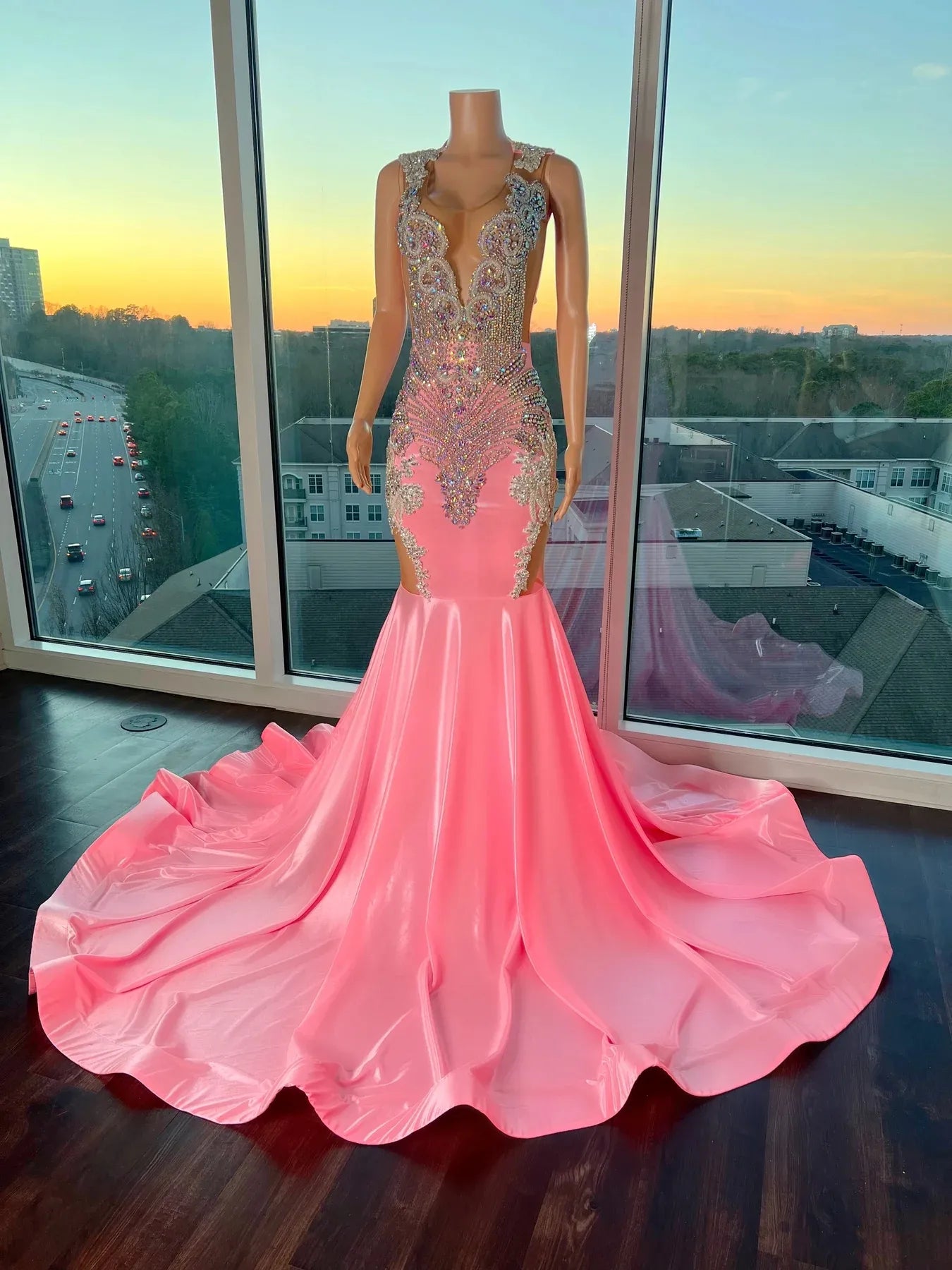 pink satin mermaid dress gorgeous exquisite beaded elegant stunning long flo – girlhomeshops St. John Knit Sheath Color:Blue Radiance Make a stunning entrance toddler girl clothes