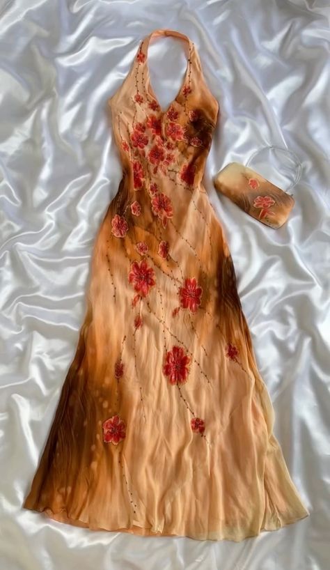 Orange Yellow fashion halter floral beading long elegant chiffon ball girlhomeshops Orange Yellow fashion halter floral beading long elegant chiffon ball girlhomeshops