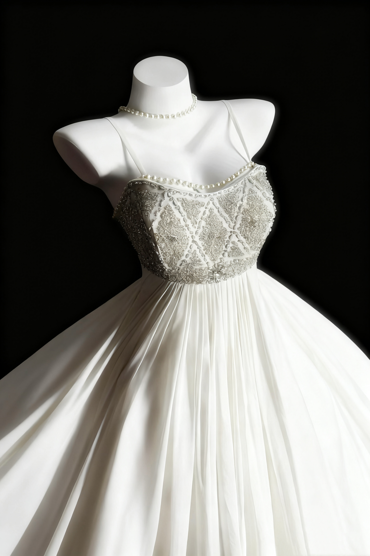 girlhomeshops – Weißes, zart besticktes, langes Tüll-Hochzeitskleid gh6286