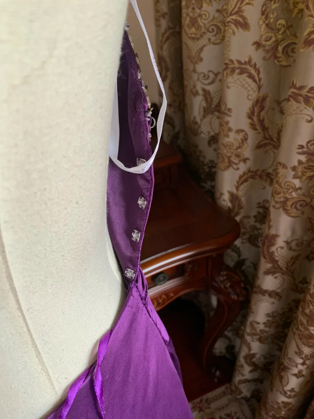Purple Spaghetti Strap Waist-Cinched Sexy Long Prom Gown, Evening Formal Dress gh7238