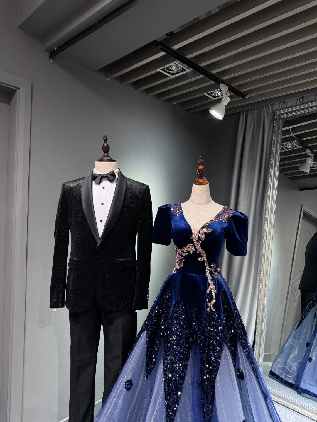 Girlhomeshops - Robe de soirée longue en tulle pailleté bleu brillant, robe de remise de diplôme, gh5110