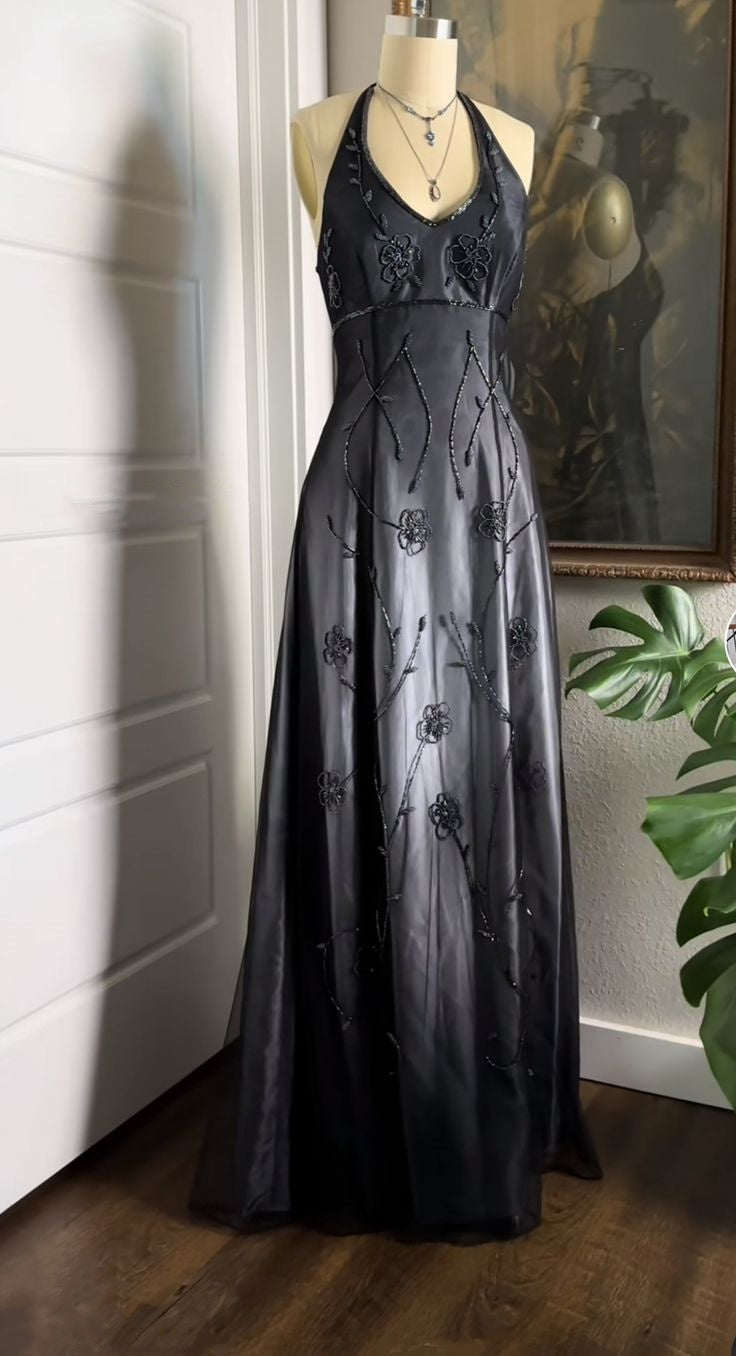 Schwarz und grau zurückhaltend wunderschöne exquisite Perlen verziert elegante lange Tüll Ballkleid Abendkleid Ballkleid gh3149