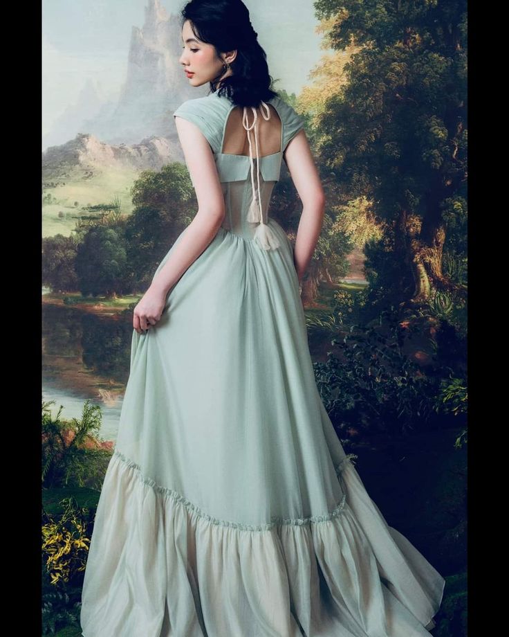 Green Retro Elegant Sweetheart Neck Long School Chiffon Tulle Ball Dress Evening Dress Birthday Party Dress Bridesmaid Dress gh4082