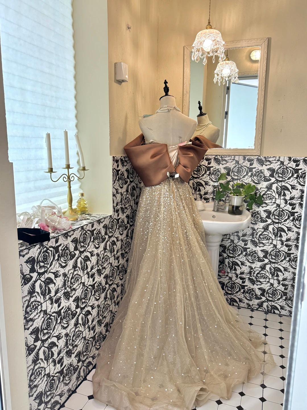 Ivory Strapless Waist-Cinched Full Flared Long Gentle Elegant Romantic Dress, Wedding Gown gh7669