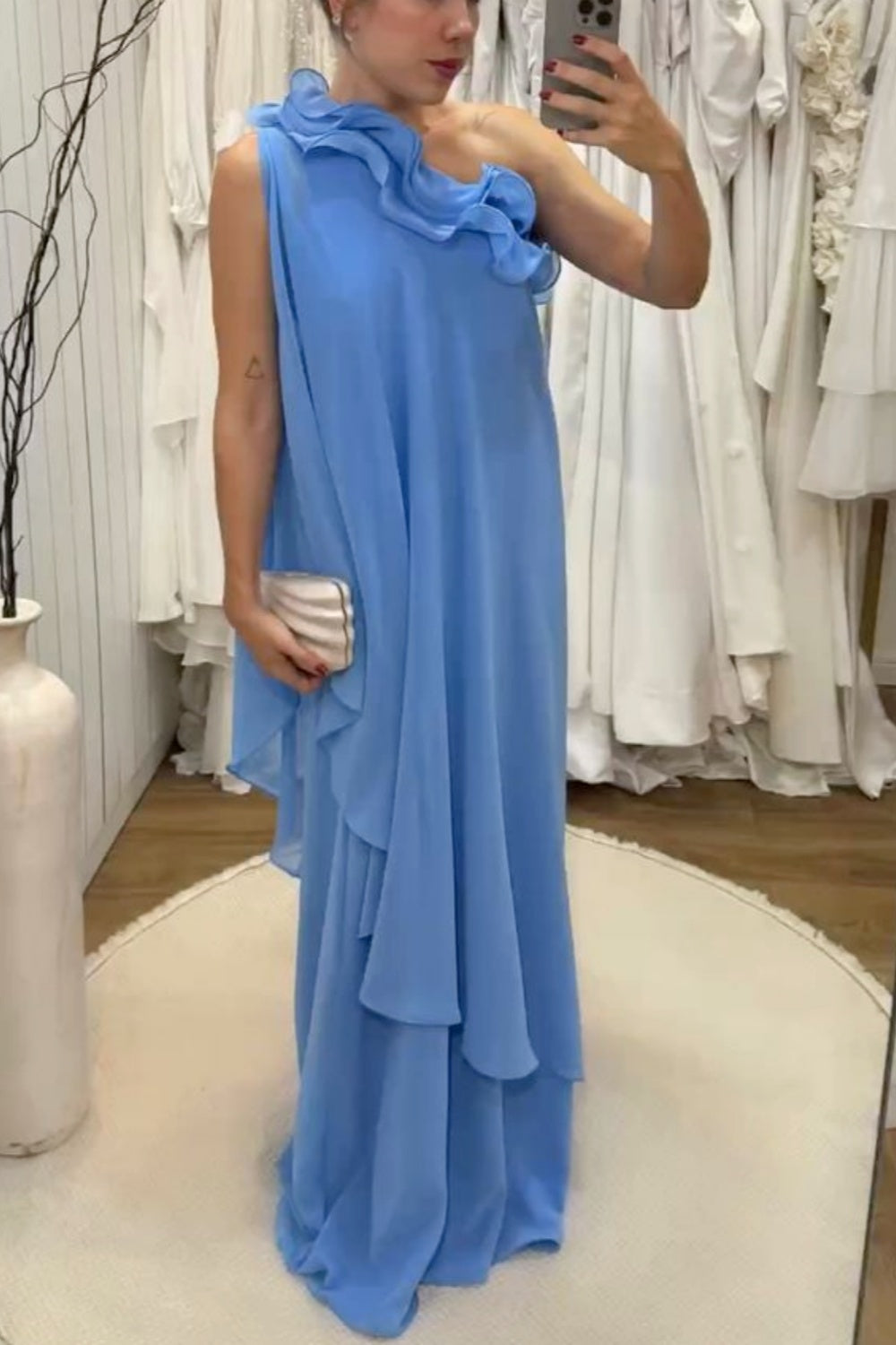girlhomeshops - Robe de soirée bleue simple et tendance pour invitée de mariage (gh5919)
