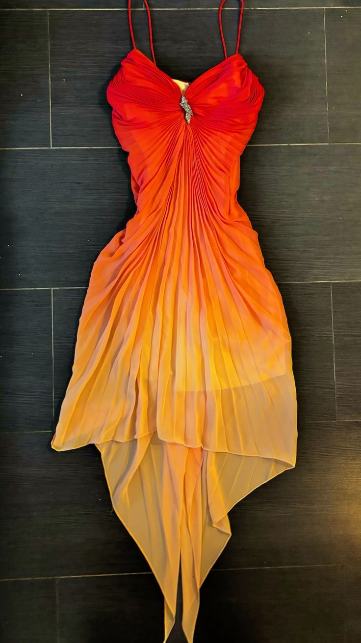 Orange Yellow Fashion Gradient Short Chiffon Homecoming Dress Prom Dress Evening Dress Party Dress gh4824