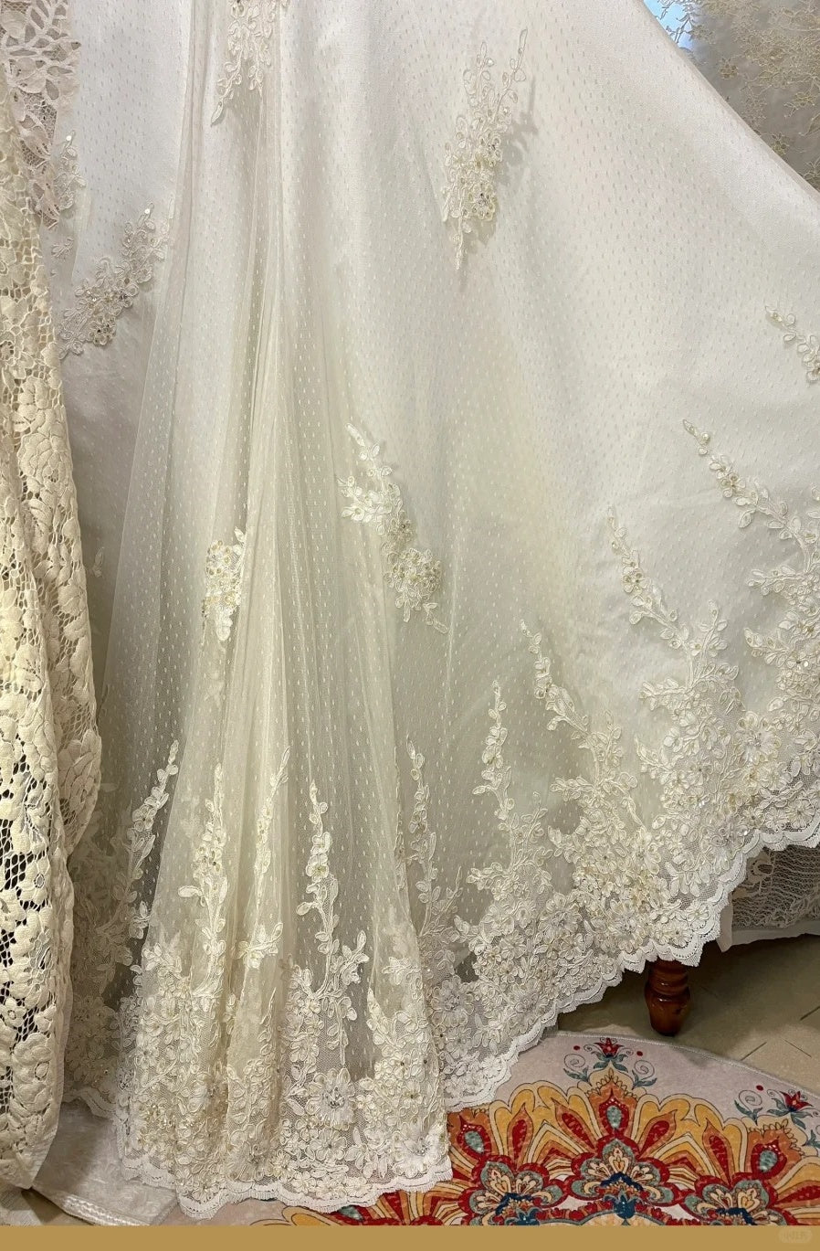 Hellgelbes, florales, perlenbesetztes, langes Spitzen-Tüll-Ballkleid, Abendkleid, Partykleid, gh4488
