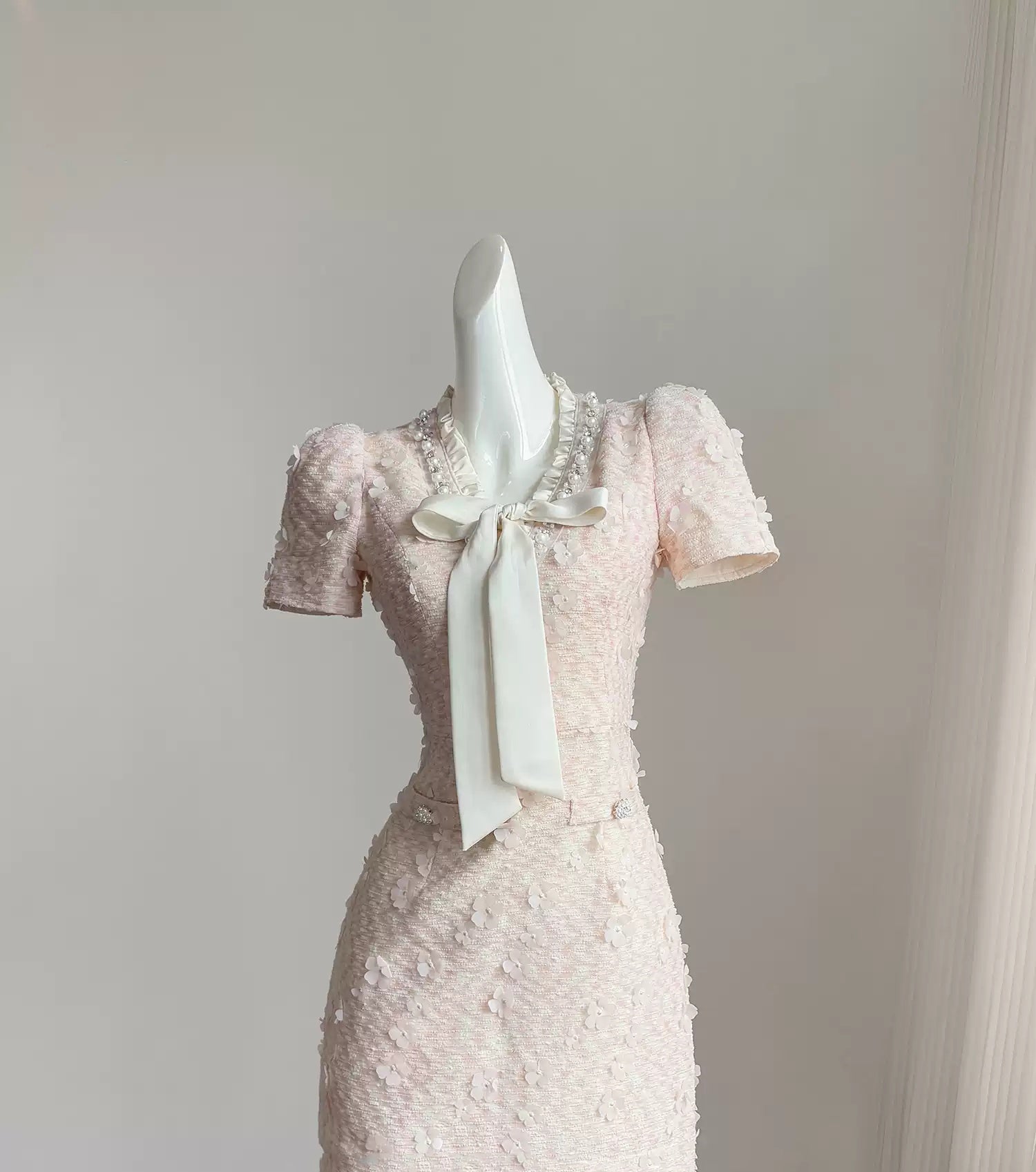 Pink retro Chanel style homecoming dress for women summer short petite –  girlhomeshops