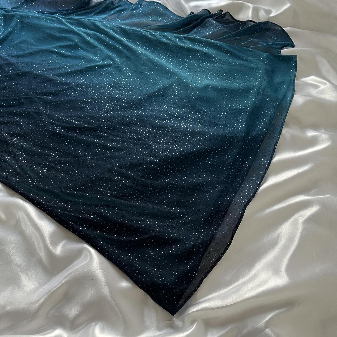 Robe de soirée longue en tulle, élégante et brillante, couleur indigo, sans bretelles, pour bal de promo, anniversaire, gh3564