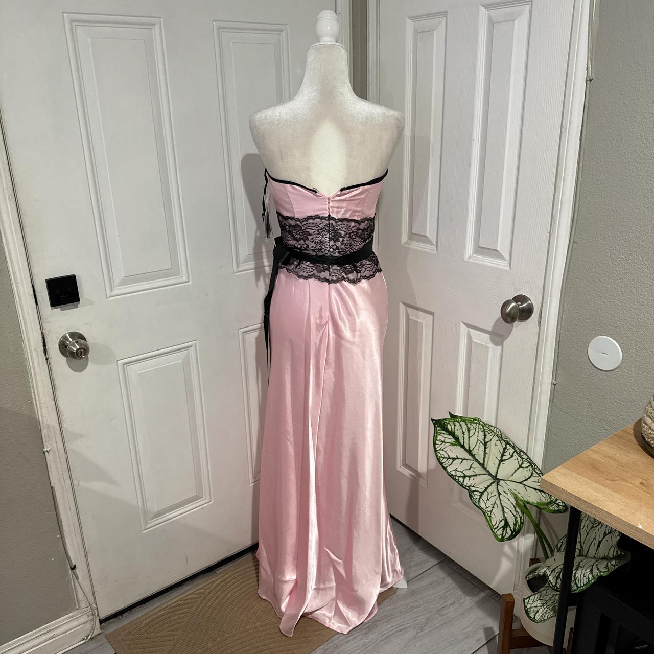 Rosa/Grün Spitze Langes Satin Ballkleid Abendkleid Abschlusskleid gh4566