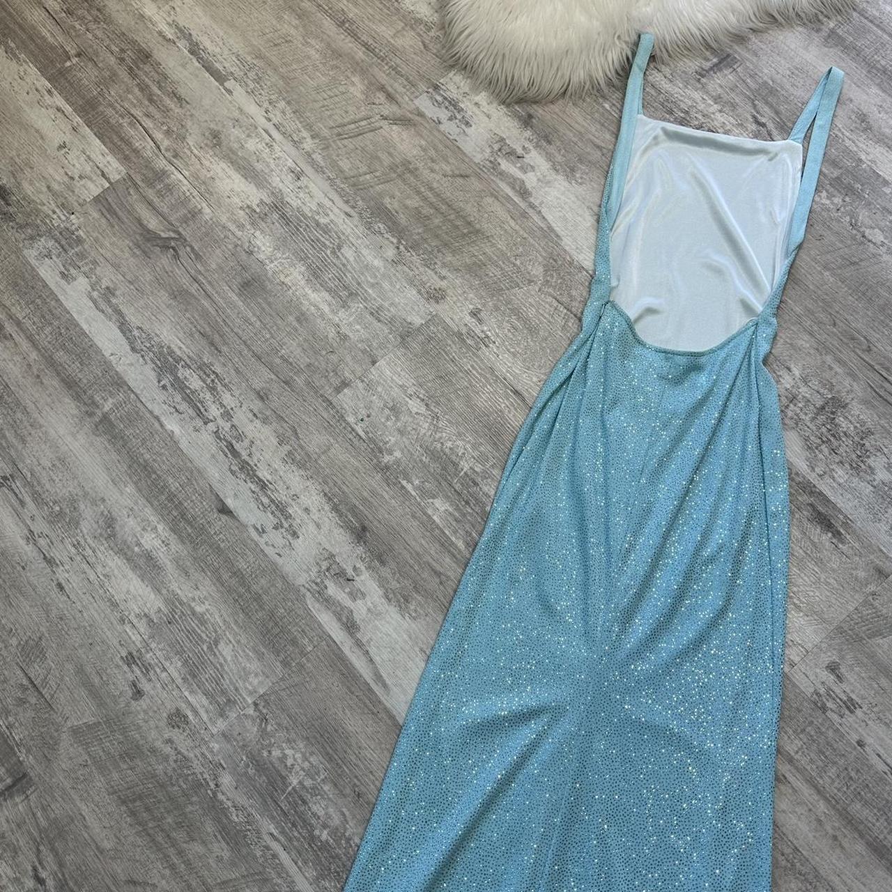 Robe de soirée longue en mousseline de soie bleu clair, élégante et brillante, dos nu, robe de bal, gh4286