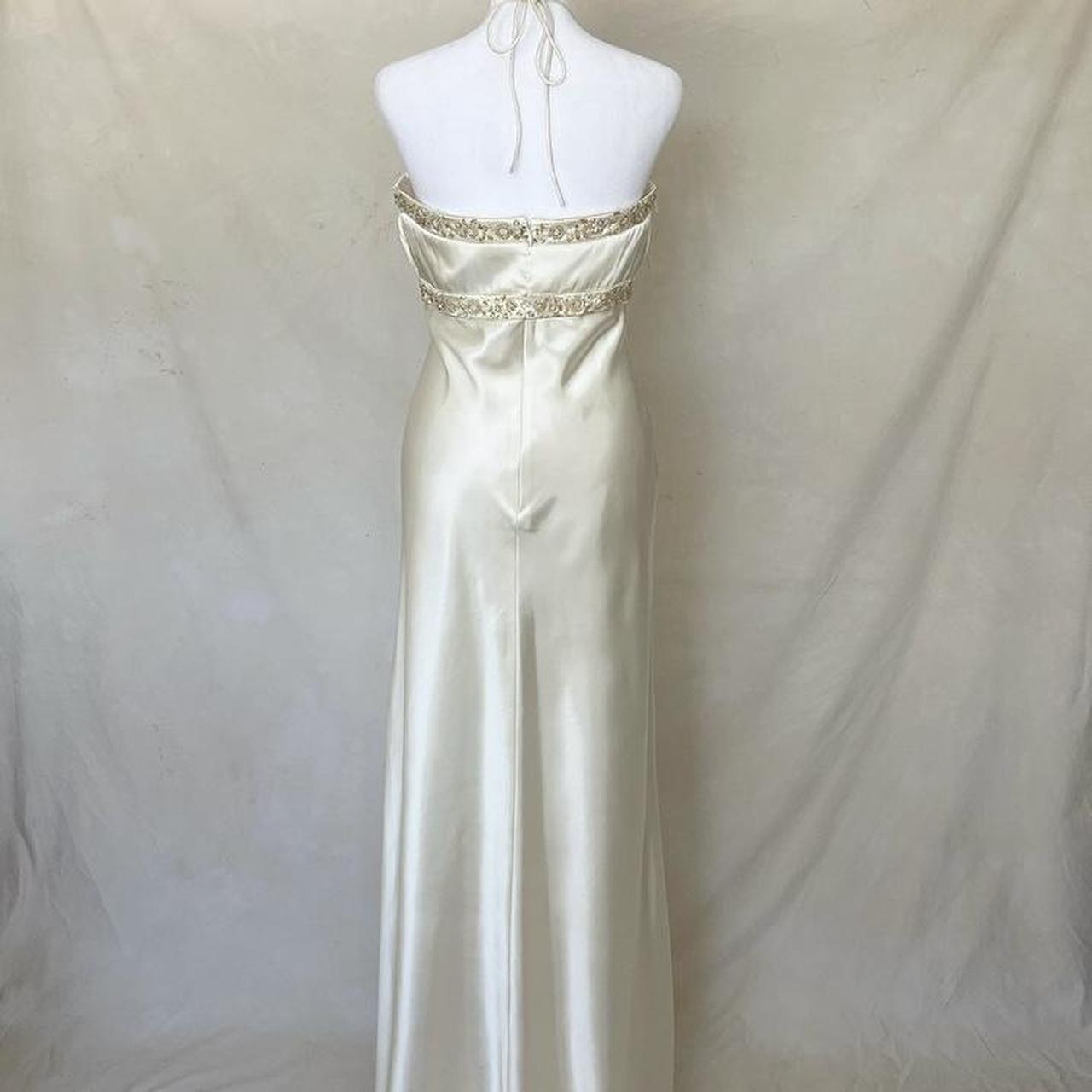 Atemberaubendes Vintage-Mode-Elegantes Gold Zarte Blumen Perlen Spaghettiträger Langes Satin Damen Ballkleid Abendkleid Partykleid Ballkleid Feenkleid gh4183