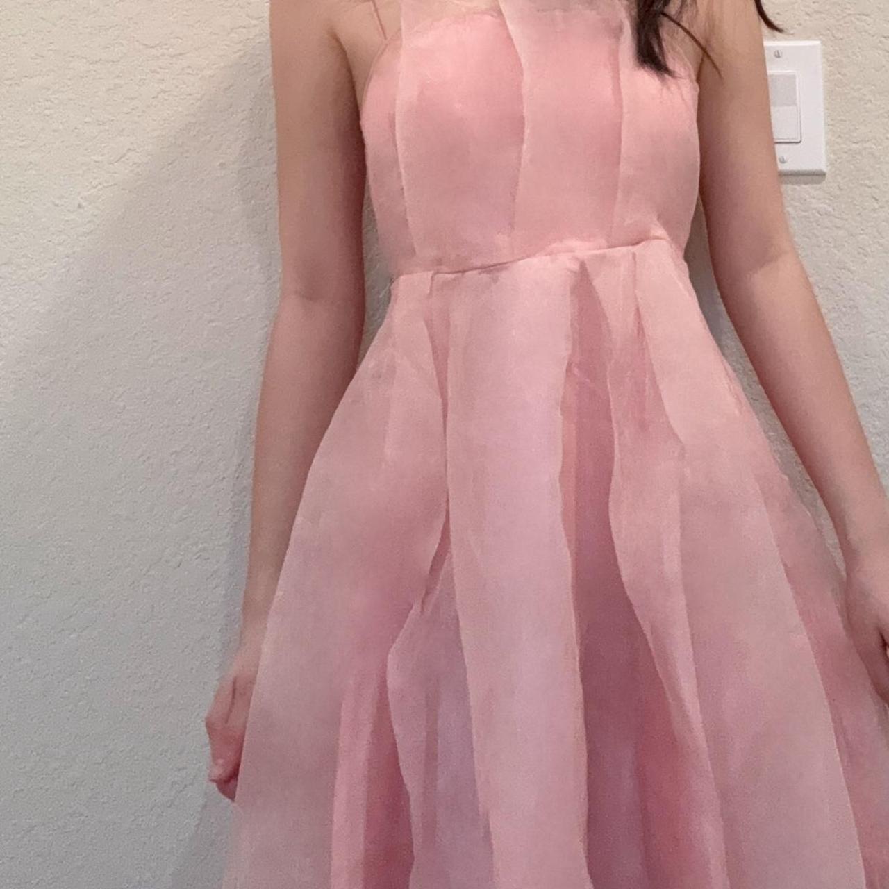 Robe de soirée courte en satin et tulle, élégante et mignonne, rose, à bretelles spaghetti, robe de bal, robe de soirée, gh4177