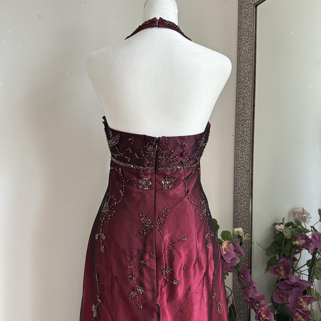 Robe de soirée gothique bordeaux vintage, élégante et exquise, longue en satin perlé, taille haute, robe de bal, robe d'anniversaire, robe de bal, robe de remise de diplôme, gh3890