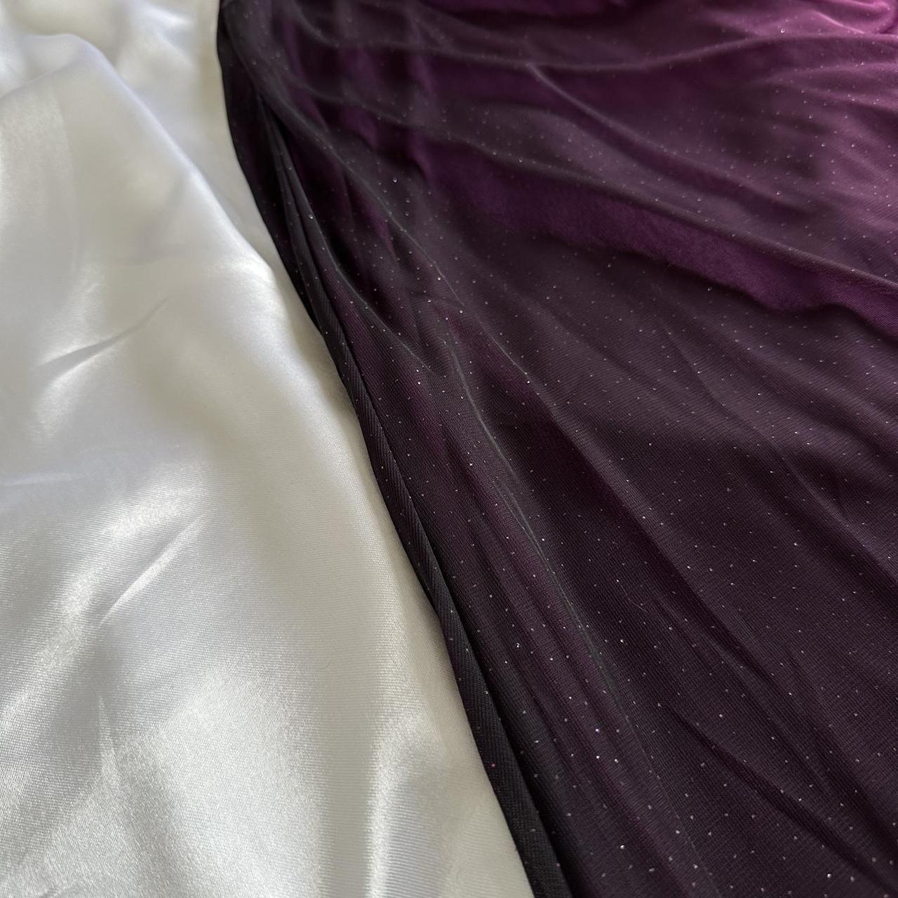 Charmantes dunkelviolettes glänzendes modisches Farbverlauf-elegantes langes Chiffon-Abendkleid Partykleid Ballkleid gh3594