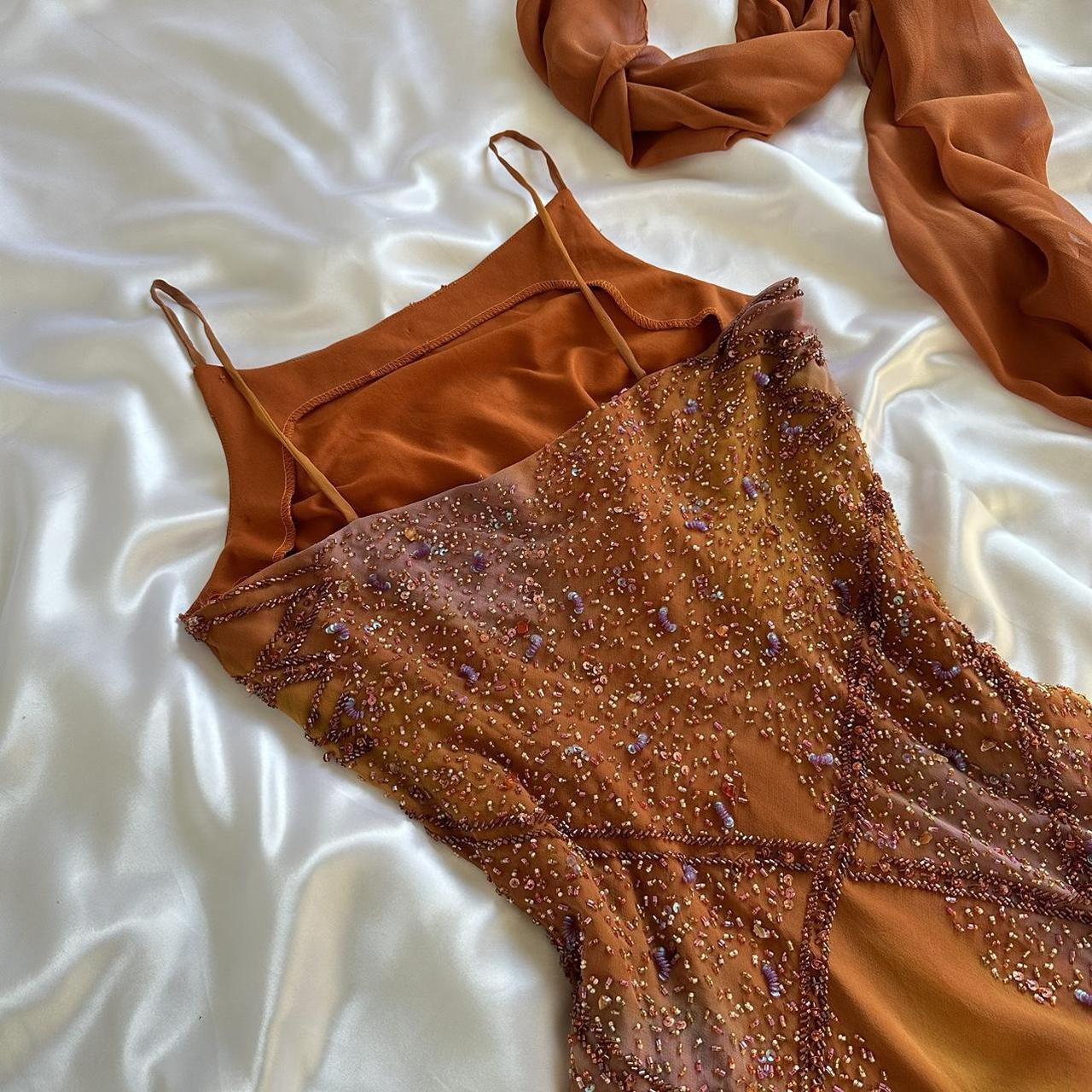 Orange Gorgeous Vintage Exquisite Beading Long Chiffon Ball Gown Evening Dress Party Dress gh3332