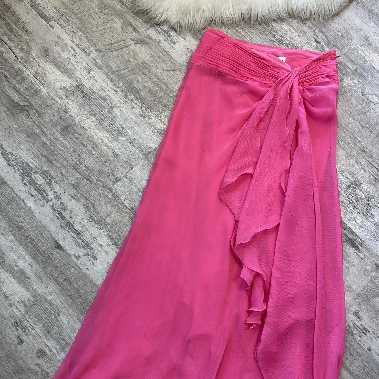Rosa Perlen Schöne Elegante Zwei Stück Maxi Urlaub Party Kleid gh4309