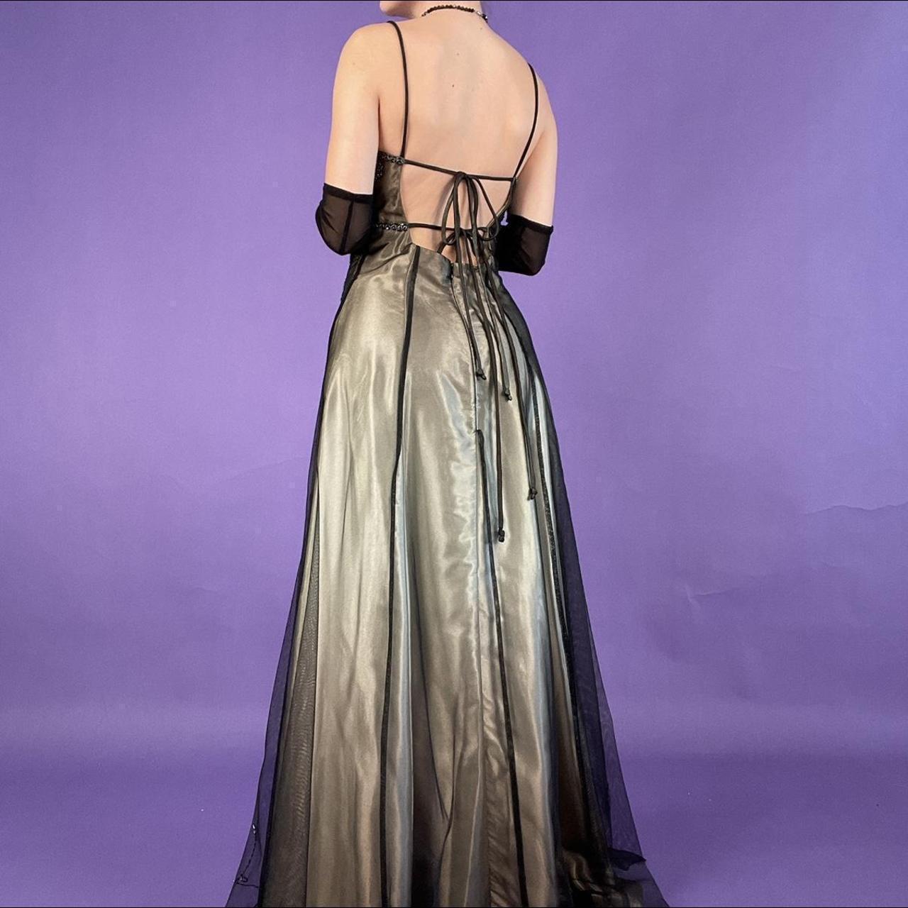 Goldbraunes, zartes, perlenbesetztes, langes Tüllkleid, elegantes Ballkleid, Abendkleid, formelles Geburtstagspartykleid, Abschlussballkleid gh3614